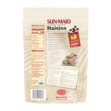 Sun-Maid Organic California Sun-Dried Raisins - 32 oz Resealable Bag - Organic Dried Fruit Snack for...
