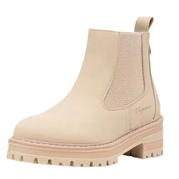 Vepose Women's Beige Chelsea Ankle Boots - Classic Style for Any Occasion
