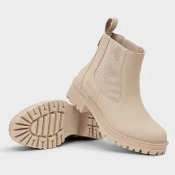 Vepose Women's Beige Chelsea Ankle Boots for Style