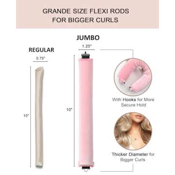 YOSHUYUKI Heatless Curls Overnight Rods No Heat Hair Curlers to Sleep Jumbo Foam Large Hair Rollers for Long Short Hair Heatless Curling Rod Set Styling Tools with Satin Wrap for Sleeping Pink