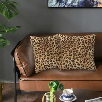 Stylish Leopard Pillow Covers 18x18 Set of 2 for Home