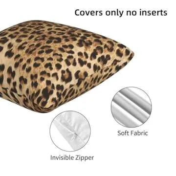 Stylish Leopard Pillow Covers 18x18 Set of 2 for Home