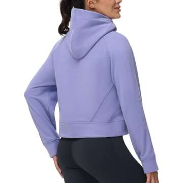 THE GYM PEOPLE Women's Hoodies Half Zip Fleece Pullover Sweatshirts with Pockets Thumb Hole