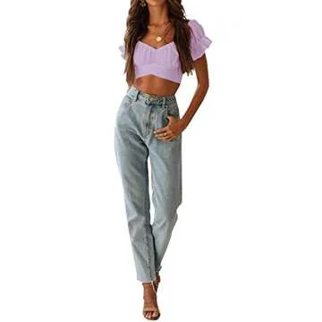 LYANER Ruffle Crop Top - Off Shoulder Style for Women