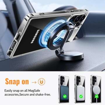 Oterkin Magnetic for Samsung Galaxy S25 Ultra Case Clear [Compatible with MagSafe][Anti-Yellowing][B...