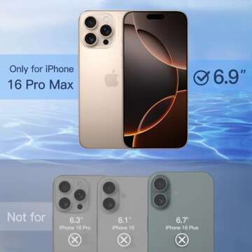 JETech Privacy Screen Protector for iPhone 16 Pro Max 6.9-Inch, Anti-Spy Tempered Glass Film with Ea...