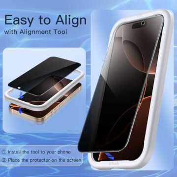 JETech iPhone 16 Pro Max Privacy Screen Protector