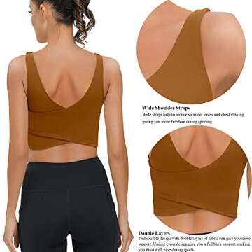 V Neck Built-in Bra Longline Sports Bra - Medium Support Sportswear