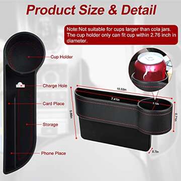 MORDEN MS 2 Pack Car Seat Gap Filler Organizer with Cup Holder for Extra Storage