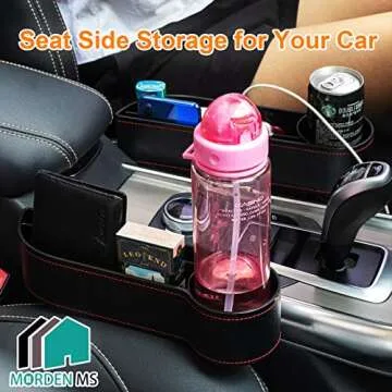 MORDEN MS Car Seat Gap Filler with Cup Holder - Storage Solution