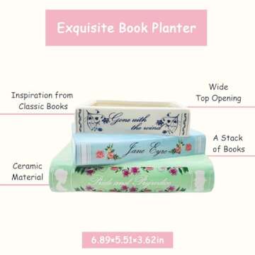 Scuyari Book-Shaped Planter - Unique Ceramic Decor