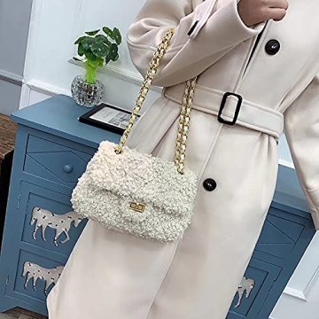 Stylish Women Plush Shoulder Bag in Faux Fur for Every Event