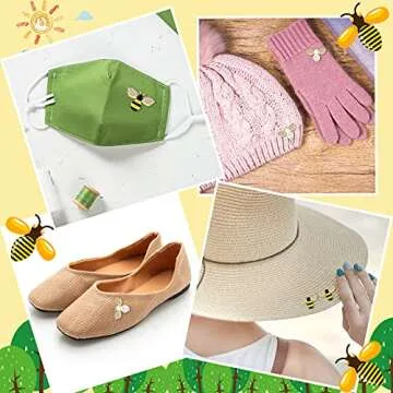 Quelay 32 Pieces Bee Charm Pendants with Rhinestone Enamel Bee Pendant Crafts Honeybee Pendant Charms Honeybee Pendants Embellishments with Rhinestone Bee Pendant Bulk for Jewelry Making