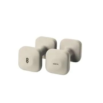 WeGym SafeGrip Dumbbells (5+8+10+12LB, Pair, Sandstone) for Secure Workouts at Home or Gym, for Yoga, Pilate and Strength Training