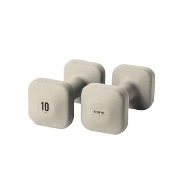 WeGym SafeGrip Dumbbells (5+8+10+12LB, Pair, Sandstone) for Secure Workouts at Home or Gym, for Yoga, Pilate and Strength Training
