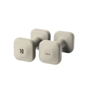 WeGym SafeGrip Dumbbells (5+8+10+12LB, Pair, Sandstone) for Secure Workouts at Home or Gym, for Yoga, Pilate and Strength Training