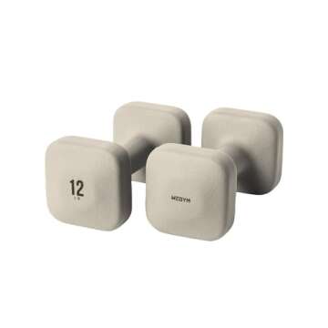WeGym SafeGrip Dumbbells (5+8+10+12LB, Pair, Sandstone) for Secure Workouts at Home or Gym, for Yoga, Pilate and Strength Training