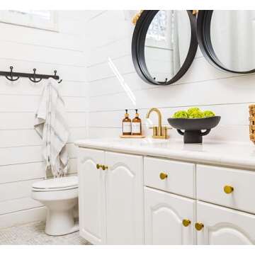 Balls and Pedestal Bowl Set Textured Black Ceramic Decorative Bowl with Succulent Balls for Counter Top, Farmhouse Table Centerpiece, Living Room, Kitchen Decor