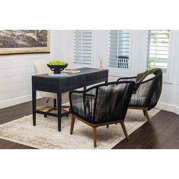 Balls and Pedestal Bowl Set Textured Black Ceramic Decorative Bowl with Succulent Balls for Counter Top, Farmhouse Table Centerpiece, Living Room, Kitchen Decor