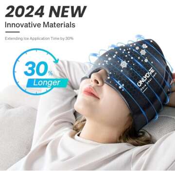 ONLYCARE Migraine Relief Cap, Soothing Headache Hat, Upgraded Odorless Gel Ice Head Wrap, Hot and Co...