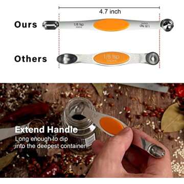 ChefAide Stainless Steel Magnetic Measuring Spoons Set