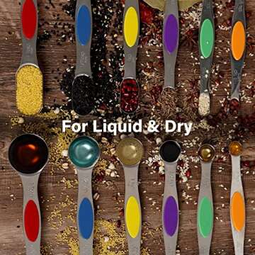 ChefAide Stainless Steel Magnetic Measuring Spoons Set