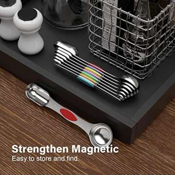ChefAide Stainless Steel Magnetic Measuring Spoons Set