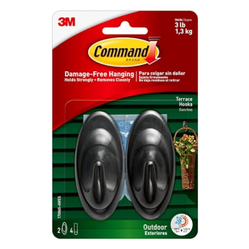 Command Outdoor Terrace Hooks for Damage Free Hanging