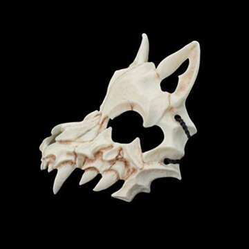 Animal Skeleton Half Mask Halloween Japanese Dragon God Werewolf Mask Cosplay Animal Skeleton Mask U...