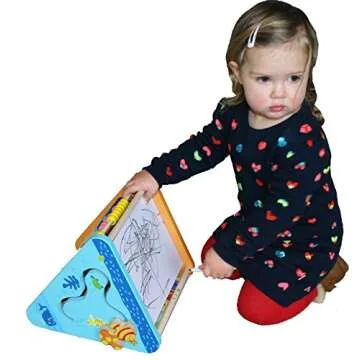 TOWO Activity Centre Triangle Toys - Flip Flop Alphabet Blocks Abacus Clock - Activity Cube for Toddlers 5 in 1 - Montessori Learning Wooden Toys for 1 Year Old