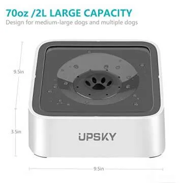 UPSKY Dog Water Bowl Upgrade 70oz Large Capacity No Spill Slow Feeder Vehicle Carried 2L Pet Water Dispenser Travel Water Bowl for Dogs, Cats