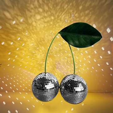 2023 New Cherry Shaped Disco Ball Decor - Handmade Mirror Glass Brick Cherry Disco Ball - Cool and Fun Hanging Party Disco Ball - Cherry Disco Ball for Big Party Home Decoration (Silver, 10cm/4in)
