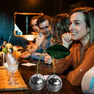 2023 New Cherry Shaped Disco Ball Decor - Handmade Mirror Glass Brick Cherry Disco Ball - Cool and Fun Hanging Party Disco Ball - Cherry Disco Ball for Big Party Home Decoration (Silver, 10cm/4in)