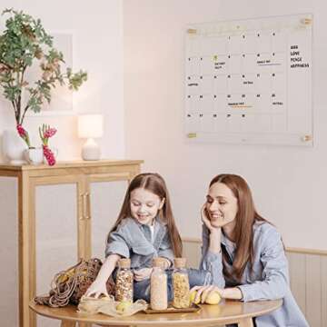 Clear Glass Dry Erase Calendar for Home & Office