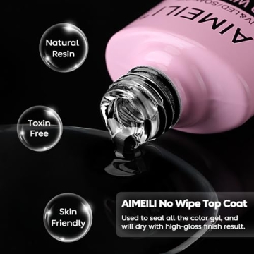 AIMEILI Builder Base & No Wipe Top Coat Gel Nail Polish Set