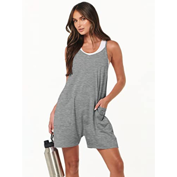 Stylish ANRABESS Summer Sleeveless Romper with Pockets