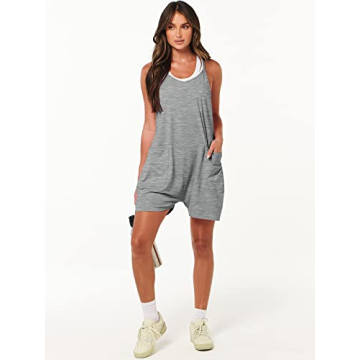 Stylish ANRABESS Summer Sleeveless Romper with Pockets