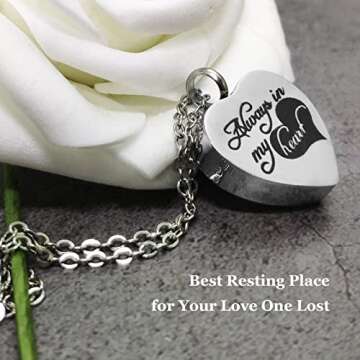 Small Urns for Ashes Keepsake Comes with Heart Box w/Light(Battery Replaceable)- Best Memorial Gifts...