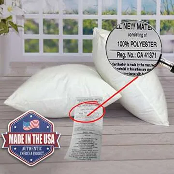 MSD 3 Pack Pillow Insert 28x28 Hypoallergenic Square Form Sham Stuffer Standard White Polyester Decorative Euro Throw Pillow Inserts for Sofa Bed - Made in USA (Set of 3) - Machine Washable and Dry