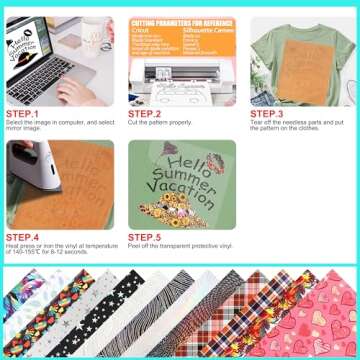 KINGSOW 22 Pack Black HTV Bundle for Cricut Art Craft