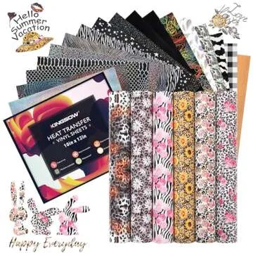 KINGSOW 22 Pack Black HTV Bundle for Cricut Art Craft