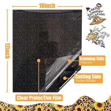 KINGSOW 22 Pack Black HTV Bundle for Cricut Art Craft