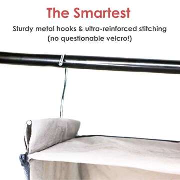 häbe Habe Premium Hanging Closet Organizer - Strongest Heavy Duty Storage Shelves Organizers with PerfectFit Foldable Drawers - Stop Back-Breaking Cleanup, Free Up Mental Space, Declutter Your Closet