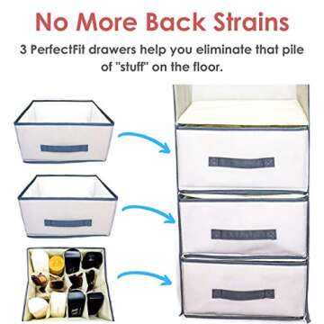 häbe Habe Premium Hanging Closet Organizer - Strongest Heavy Duty Storage Shelves Organizers with PerfectFit Foldable Drawers - Stop Back-Breaking Cleanup, Free Up Mental Space, Declutter Your Closet