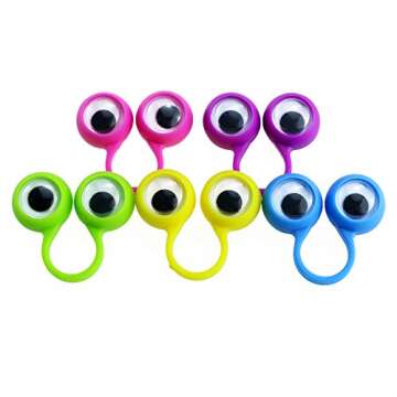Etmact Eye Finger Puppets, Welcome to Party, A Pack of 24 Finger Puppets Finger Toy Eye for an Eye Party Packs Eye Finger Puppets Large Eye Toy Eyes Eye Puppet Puppet Toys Finger Eyes Large Puppets