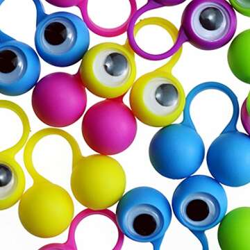 Etmact Eye Finger Puppets, Welcome to Party, A Pack of 24 Finger Puppets Finger Toy Eye for an Eye Party Packs Eye Finger Puppets Large Eye Toy Eyes Eye Puppet Puppet Toys Finger Eyes Large Puppets