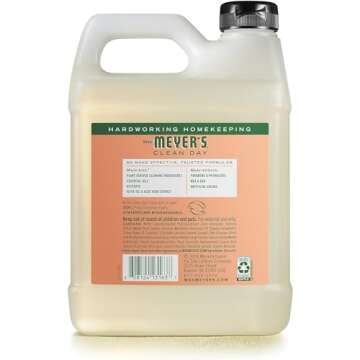 MRS. MEYER'S CLEAN DAY Organic Geranium Scent Liquid Hand Soap Refill, Vegan, 33 Ounces (Pack Of 3)