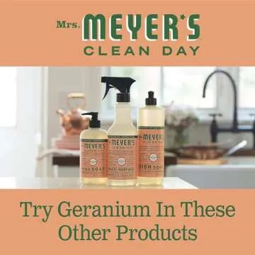 MRS. MEYER'S CLEAN DAY Organic Geranium Scent Liquid Hand Soap Refill, Vegan, 33 Ounces (Pack Of 3)