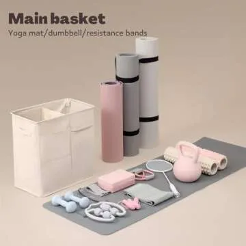 CANFOD Yoga Mat Storage Racks, Home Gym Storage Rack for Foam Roller, Yoga Strap, Thick Yoga Mats and Resistance Bands, Workout Equipment Corner Storage Organizer