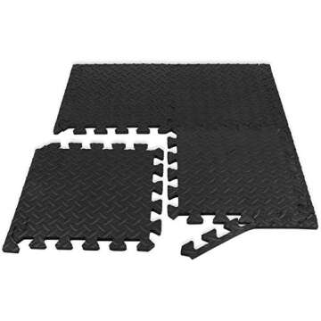 9HORN Exercise Mat/Protective Flooring Mats with EVA Foam Interlocking Tiles and Edge Pieces Suitabl...